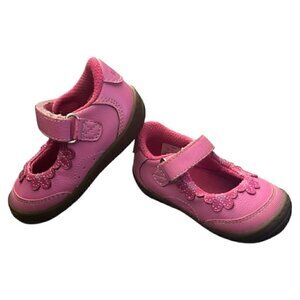 Stride Rite SUPRIZE Angie Mary Jane Pink Floral Walking Toddler Shoes Size 4
